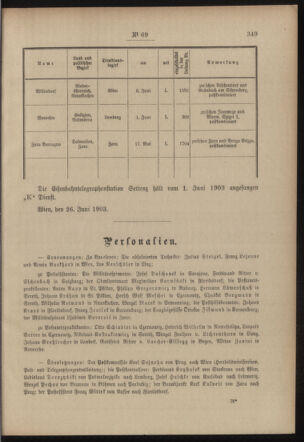 Post- und Telegraphen-Verordnungsblatt für das Verwaltungsgebiet des K.-K. Handelsministeriums 19030701 Seite: 3