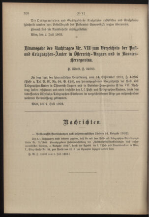 Post- und Telegraphen-Verordnungsblatt für das Verwaltungsgebiet des K.-K. Handelsministeriums 19030710 Seite: 2