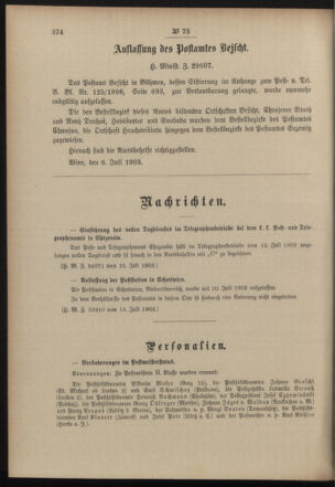 Post- und Telegraphen-Verordnungsblatt für das Verwaltungsgebiet des K.-K. Handelsministeriums 19030720 Seite: 2