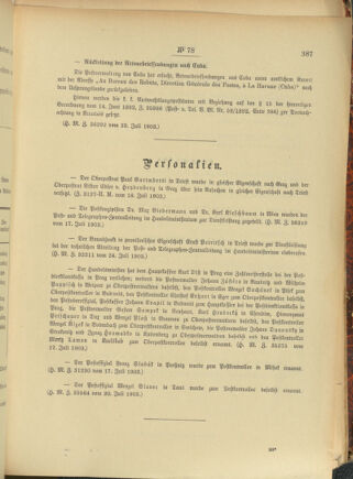 Post- und Telegraphen-Verordnungsblatt für das Verwaltungsgebiet des K.-K. Handelsministeriums 19030730 Seite: 3