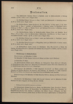 Post- und Telegraphen-Verordnungsblatt für das Verwaltungsgebiet des K.-K. Handelsministeriums 19030814 Seite: 2