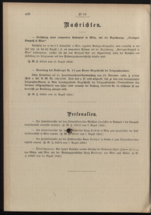 Post- und Telegraphen-Verordnungsblatt für das Verwaltungsgebiet des K.-K. Handelsministeriums 19030819 Seite: 2