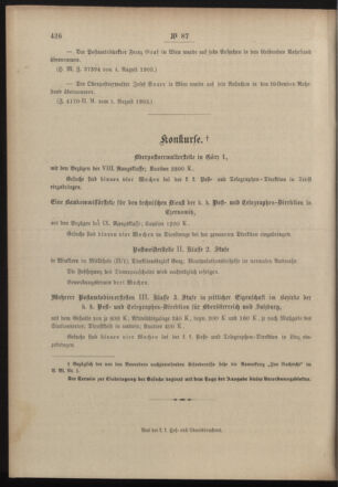 Post- und Telegraphen-Verordnungsblatt für das Verwaltungsgebiet des K.-K. Handelsministeriums 19030819 Seite: 6