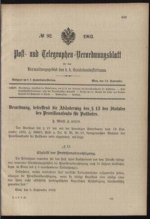 Post- und Telegraphen-Verordnungsblatt für das Verwaltungsgebiet des K.-K. Handelsministeriums