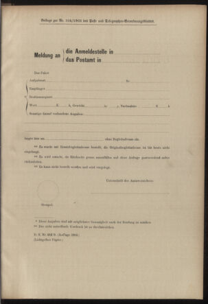 Post- und Telegraphen-Verordnungsblatt für das Verwaltungsgebiet des K.-K. Handelsministeriums 19031023 Seite: 3