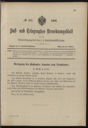 Post- und Telegraphen-Verordnungsblatt für das Verwaltungsgebiet des K.-K. Handelsministeriums