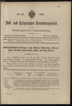 Post- und Telegraphen-Verordnungsblatt für das Verwaltungsgebiet des K.-K. Handelsministeriums