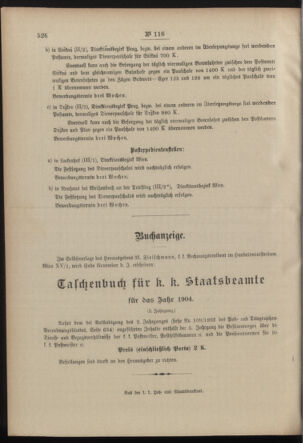 Post- und Telegraphen-Verordnungsblatt für das Verwaltungsgebiet des K.-K. Handelsministeriums 19031120 Seite: 4