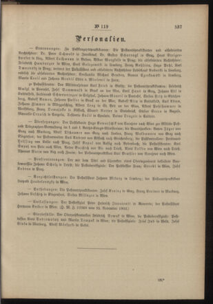 Post- und Telegraphen-Verordnungsblatt für das Verwaltungsgebiet des K.-K. Handelsministeriums 19031130 Seite: 3