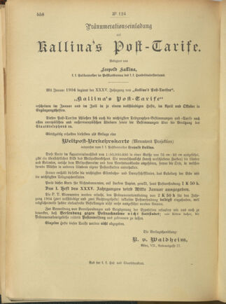 Post- und Telegraphen-Verordnungsblatt für das Verwaltungsgebiet des K.-K. Handelsministeriums 19031211 Seite: 4