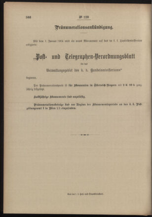 Post- und Telegraphen-Verordnungsblatt für das Verwaltungsgebiet des K.-K. Handelsministeriums 19031219 Seite: 8