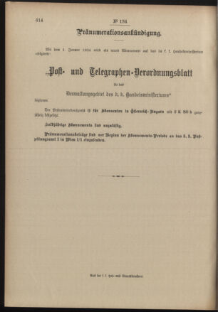 Post- und Telegraphen-Verordnungsblatt für das Verwaltungsgebiet des K.-K. Handelsministeriums 19031230 Seite: 16