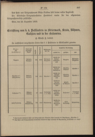 Post- und Telegraphen-Verordnungsblatt für das Verwaltungsgebiet des K.-K. Handelsministeriums 19031230 Seite: 9