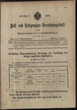 Post- und Telegraphen-Verordnungsblatt für das Verwaltungsgebiet des K.-K. Handelsministeriums