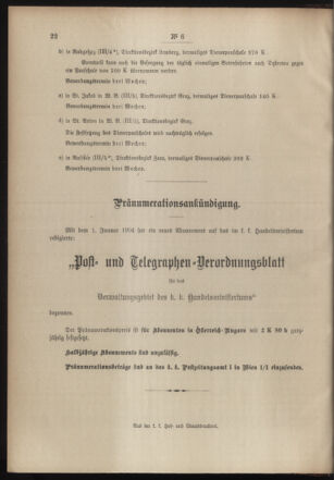 Post- und Telegraphen-Verordnungsblatt für das Verwaltungsgebiet des K.-K. Handelsministeriums 19040121 Seite: 4