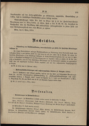 Post- und Telegraphen-Verordnungsblatt für das Verwaltungsgebiet des K.-K. Handelsministeriums 19040315 Seite: 3