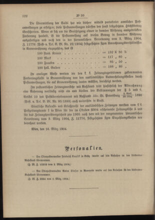 Post- und Telegraphen-Verordnungsblatt für das Verwaltungsgebiet des K.-K. Handelsministeriums 19040326 Seite: 2