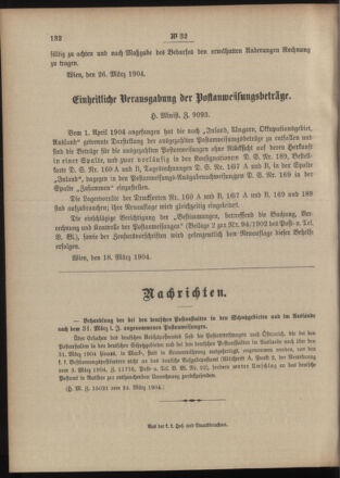 Post- und Telegraphen-Verordnungsblatt für das Verwaltungsgebiet des K.-K. Handelsministeriums 19040329 Seite: 4