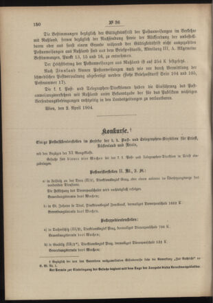 Post- und Telegraphen-Verordnungsblatt für das Verwaltungsgebiet des K.-K. Handelsministeriums 19040409 Seite: 6