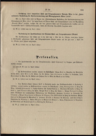 Post- und Telegraphen-Verordnungsblatt für das Verwaltungsgebiet des K.-K. Handelsministeriums 19040420 Seite: 3