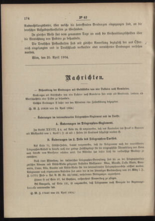 Post- und Telegraphen-Verordnungsblatt für das Verwaltungsgebiet des K.-K. Handelsministeriums 19040502 Seite: 2