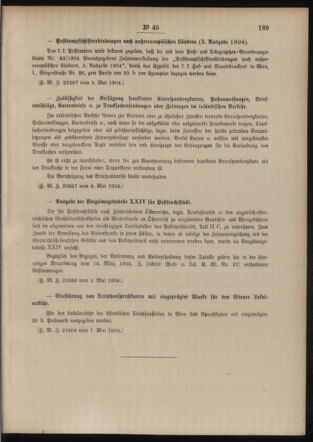 Post- und Telegraphen-Verordnungsblatt für das Verwaltungsgebiet des K.-K. Handelsministeriums 19040513 Seite: 5