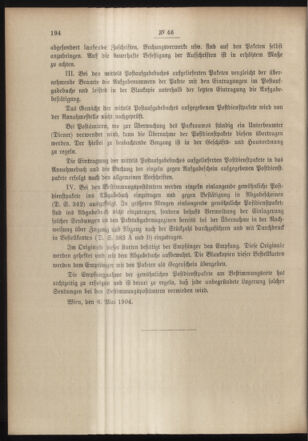 Post- und Telegraphen-Verordnungsblatt für das Verwaltungsgebiet des K.-K. Handelsministeriums 19040516 Seite: 2