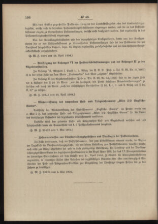 Post- und Telegraphen-Verordnungsblatt für das Verwaltungsgebiet des K.-K. Handelsministeriums 19040516 Seite: 4