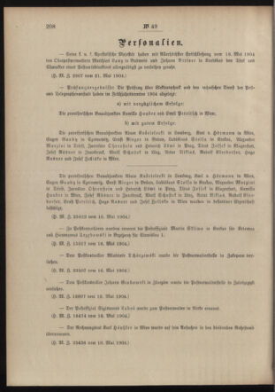 Post- und Telegraphen-Verordnungsblatt für das Verwaltungsgebiet des K.-K. Handelsministeriums 19040528 Seite: 2