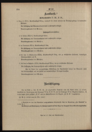 Post- und Telegraphen-Verordnungsblatt für das Verwaltungsgebiet des K.-K. Handelsministeriums 19040530 Seite: 4