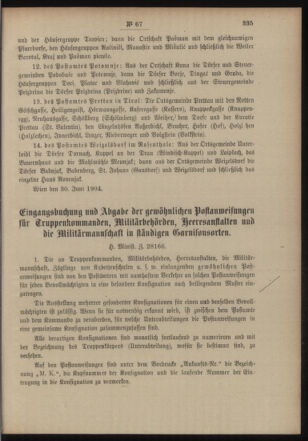 Post- und Telegraphen-Verordnungsblatt für das Verwaltungsgebiet des K.-K. Handelsministeriums 19040709 Seite: 5