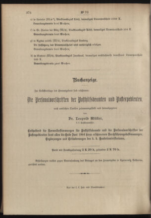 Post- und Telegraphen-Verordnungsblatt für das Verwaltungsgebiet des K.-K. Handelsministeriums 19040728 Seite: 4