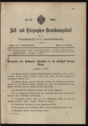 Post- und Telegraphen-Verordnungsblatt für das Verwaltungsgebiet des K.-K. Handelsministeriums