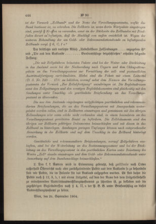 Post- und Telegraphen-Verordnungsblatt für das Verwaltungsgebiet des K.-K. Handelsministeriums 19041005 Seite: 2