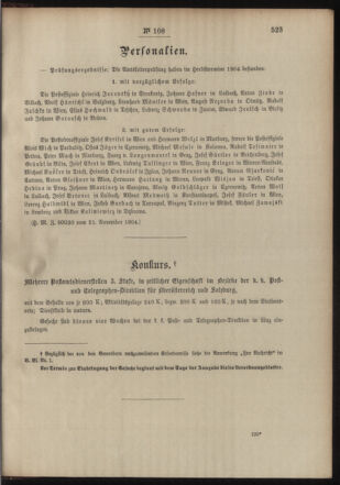 Post- und Telegraphen-Verordnungsblatt für das Verwaltungsgebiet des K.-K. Handelsministeriums 19041128 Seite: 3