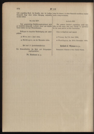 Post- und Telegraphen-Verordnungsblatt für das Verwaltungsgebiet des K.-K. Handelsministeriums 19041222 Seite: 10