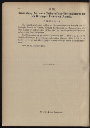 Post- und Telegraphen-Verordnungsblatt für das Verwaltungsgebiet des K.-K. Handelsministeriums 19041222 Seite: 18