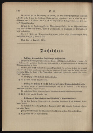 Post- und Telegraphen-Verordnungsblatt für das Verwaltungsgebiet des K.-K. Handelsministeriums 19041223 Seite: 2