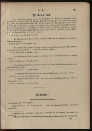 Post- und Telegraphen-Verordnungsblatt für das Verwaltungsgebiet des K.-K. Handelsministeriums 19041223 Seite: 3