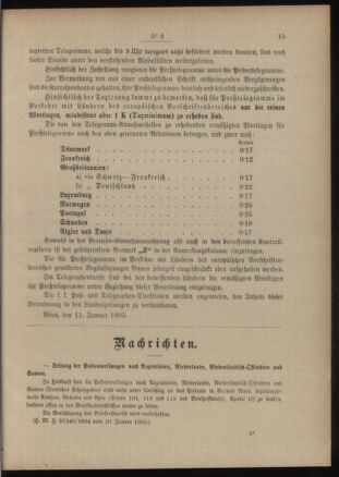 Post- und Telegraphen-Verordnungsblatt für das Verwaltungsgebiet des K.-K. Handelsministeriums 19050116 Seite: 3