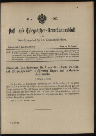 Post- und Telegraphen-Verordnungsblatt für das Verwaltungsgebiet des K.-K. Handelsministeriums