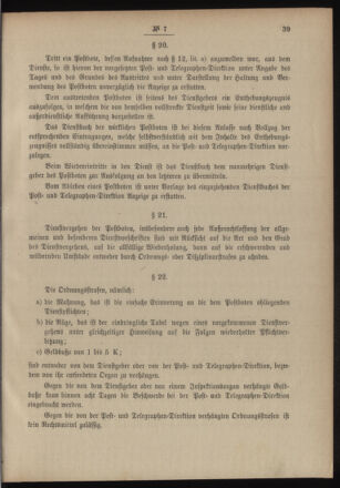 Post- und Telegraphen-Verordnungsblatt für das Verwaltungsgebiet des K.-K. Handelsministeriums 19050124 Seite: 7