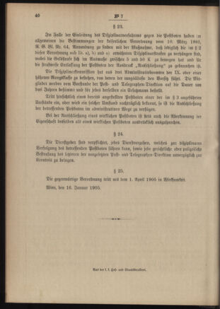 Post- und Telegraphen-Verordnungsblatt für das Verwaltungsgebiet des K.-K. Handelsministeriums 19050124 Seite: 8