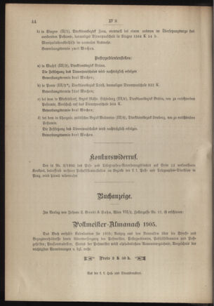 Post- und Telegraphen-Verordnungsblatt für das Verwaltungsgebiet des K.-K. Handelsministeriums 19050127 Seite: 4