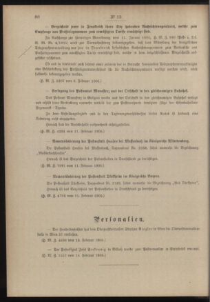 Post- und Telegraphen-Verordnungsblatt für das Verwaltungsgebiet des K.-K. Handelsministeriums 19050220 Seite: 4