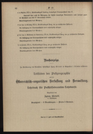 Post- und Telegraphen-Verordnungsblatt für das Verwaltungsgebiet des K.-K. Handelsministeriums 19050220 Seite: 6