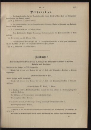 Post- und Telegraphen-Verordnungsblatt für das Verwaltungsgebiet des K.-K. Handelsministeriums 19050225 Seite: 3