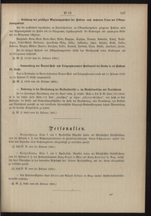 Post- und Telegraphen-Verordnungsblatt für das Verwaltungsgebiet des K.-K. Handelsministeriums 19050303 Seite: 7