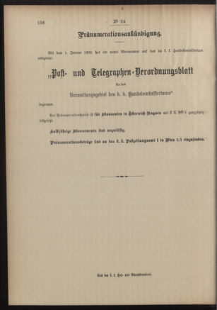 Post- und Telegraphen-Verordnungsblatt für das Verwaltungsgebiet des K.-K. Handelsministeriums 19050306 Seite: 6