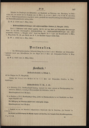 Post- und Telegraphen-Verordnungsblatt für das Verwaltungsgebiet des K.-K. Handelsministeriums 19050315 Seite: 5